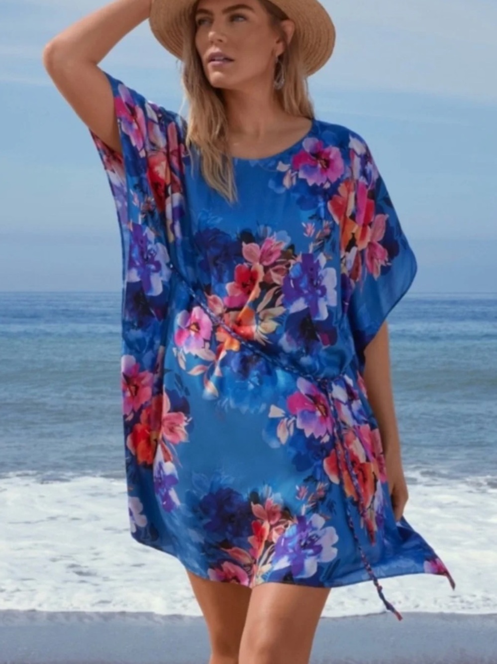 NWT JOHNNY WAS SUMMER DAYS BLUE FLORAL DRESS size small
